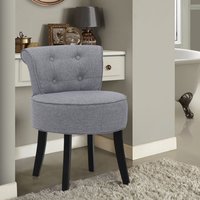 Velvet Dressing Chair Bedroom Makeup Stool Footstool - Light Grey