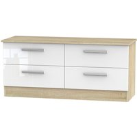 Contrast Ready Assembled 4 Drawer Bed Box - White / Bardolino