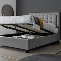 Brandon Grey Fabric Ottoman Bed - Grey / Double