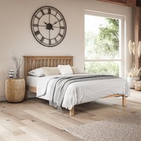 Dunkeld Solid Oak Wooden Bed Frame - Oak / Double