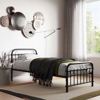 Compton Black Metal Bed Single  Black | Bed Sava