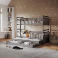 Elvis Bunk Bed With Trundle And Drawers - Grey