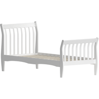 Orion Single Sleigh Bed - White - White