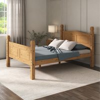 Corona Double Bed Frame High Foot End Mexican Solid Pine  Waxed Pine | Bed Sava