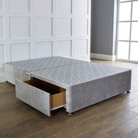 Divan Reinforced Bed Base - Grey / 75cm / Small Single / No Drawers