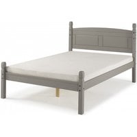 Corona Grey Wax Double Low End Bed Frame  Distressed Grey Wax | Bed Sava