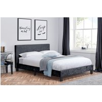 Berlin King Bed - Black Crushed Velvet