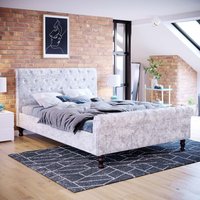 Violetta Fabric Bed - Crushed Velvet Silver / 222cm
