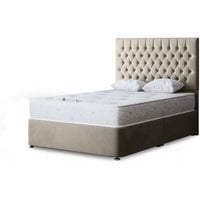 Seraphine Chesterfield Divan Bed with Headboard - Beige / Single