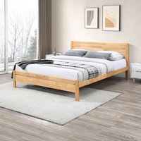Dylan Solid Rubber Wood King Size Bed Frame - Natural Oak