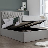 Wilson Grey Fabric Ottoman Bed - Grey / King