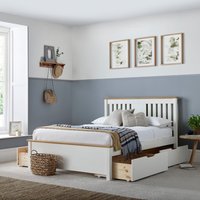 Chester White Wooden Storage Bed  White  Double  4 Drawers | Bed Sava