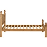 Corona 3 Bed  Distressed Waxed Pine Low Foot End | Bed Sava