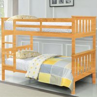 Wooden Pine Bunk Bed in Caramel or Grey  - Caramel