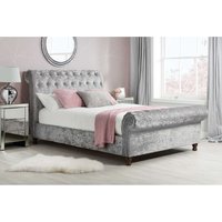Birlea Castello Bed Steel Crushed Velvet - Grey / Superking
