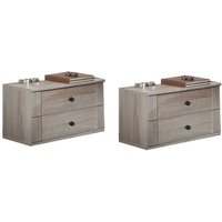 Pair of Chalet 2 Drawer Bedside cabinet - Oak
