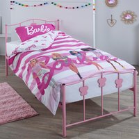 7 Piece Butterfly Bed with Barbie Stripes Bedding Set - Pink