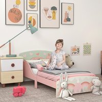 ZONEKIZ Toddler Bed Frame Kids Bedroom Furniture for Boys Girls - Pink
