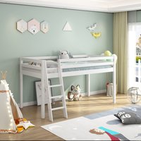 Childrens Bunkbed Mid Sleeper  White | Bed Sava
