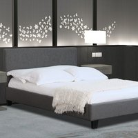 Fabric Modern Bed Frame Light Grey Dark Grey - Dark Grey / Double