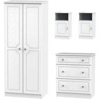 Crystal Ready Assembled 4 Piece Bedroom Set - White Matt
