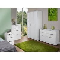 Camden Ready Assembled 3 Piece Bedroom Set - White Gloss & White