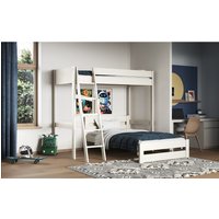 Tera High Sleeper With L Shaped Small Double Bed White  - White