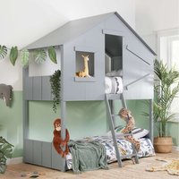 Solid Pine Bunk Beds Birlea Safari 3FT Single Bed Wood Frame - Grey
