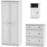 Pembroke Ready Assembled 3 Piece Bedroom Set - White Matt