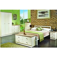 Vienna Ready Assembled 4 Drawer Bed Box - Cream Ash & Bardolino Oak