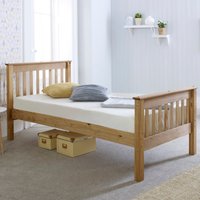 Solid Brazilian Pine wood Somerset Bed Frame - Rustic Waxed / Small Double