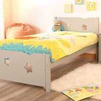 Childrens Wooden Star Bed Frame  Grey | Bed Sava