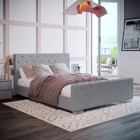 Arabella Fabric Bed - Light Grey Linen / King