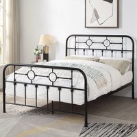 Ware Victorian Industrial Design Metal Bed Frame - Black / King