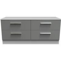 Contrast Ready Assembled 4 Drawer Bed Box - Dust Grey / White