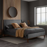 Grey Velvet Bed Frame Birlea Nicola - Grey / King