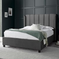 Rest Relax Aimee Grey Velvet Ottoman Bed - Grey / King