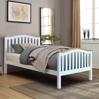 Solid Wooden Curved Bed Frame - White  / Single