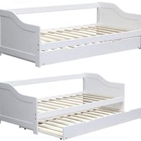 Day Guest Bed With Underbed Trundle  - White / No Mattresses