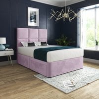 Caprio Upholserted Floorstanding Headboard With Divan Bed Frame - Pink / Double