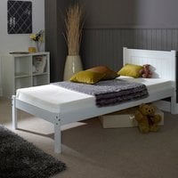 Clifton Wooden Bed Frame  Satin White  Single | Bed Sava