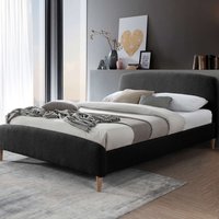 Boucle Bed Frame Teddy Bear Fabric Birlea Otley - Grey / Double
