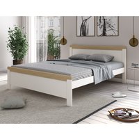 Carita Solid Wood Bed White Oak Double  White | Bed Sava