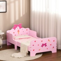 ZONEKIZ Kids Bed Princess-Themed Toddler Bedroom Furniture - Pink
