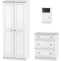 Crystal Ready Assembled 3 Piece Bedroom Set - White Matt