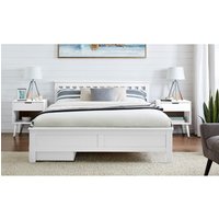 Azure Single Bed Double Bed King Bed - White / King / Bed frame