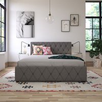 CL Elizabeth Upholstered Storage Bed  Grey  Double | Bed Sava