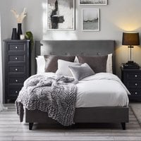 Shoreditch High Headboard Bed - Grey / Double