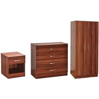 Riano Trio Bedroom Set - Walnut / 75cm / MDF