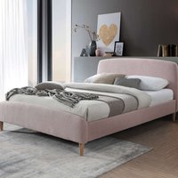 Boucle Bed Frame Teddy Bear Fabric Birlea Otley - Pink / Double